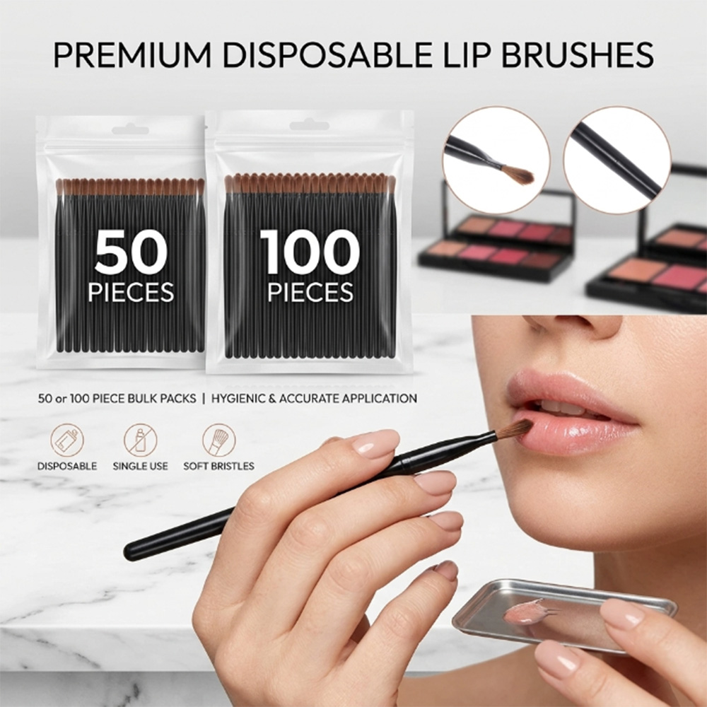 Beauty Makeup Tool - 50/100 Stück Einweg-Lippenpinsel-Set Lippenstift-Gloss-Applikatoren Make-up-Pinsel Professionelles