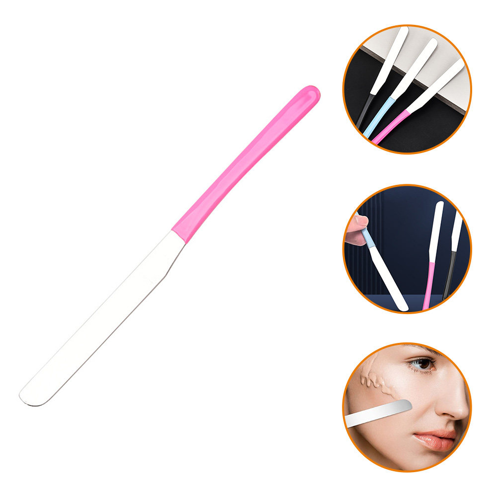 Beauty Makeup Tool - Edelstahl-Make-up-Spatel mit langem Metallgriff, Foundation-Mixer-Werkzeug, Beauty-Mischspatel,