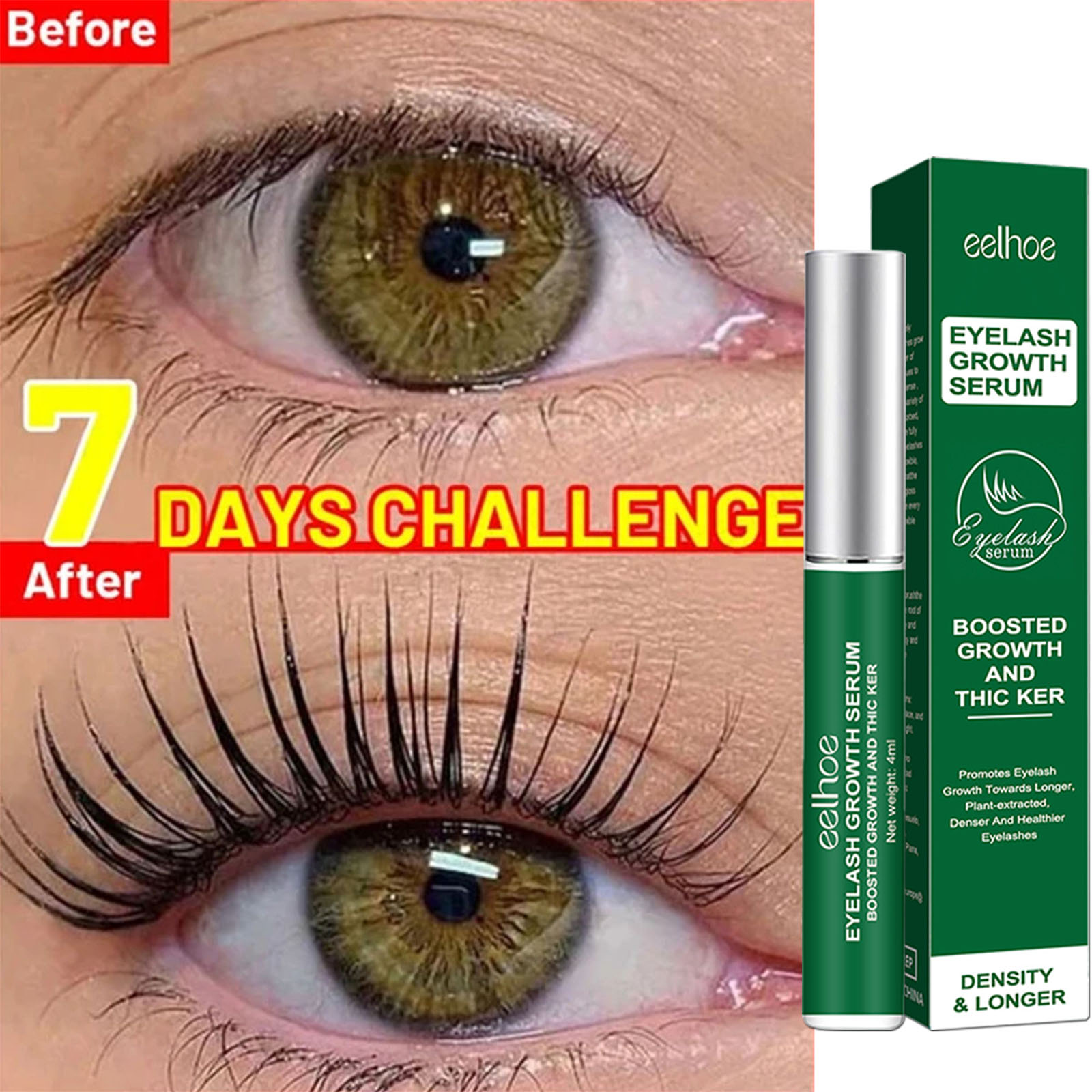 Lash Serum Growth - Schnelles Wimpernwachstumsserum, 7 Tage natürlicher Wimpernverstärker,