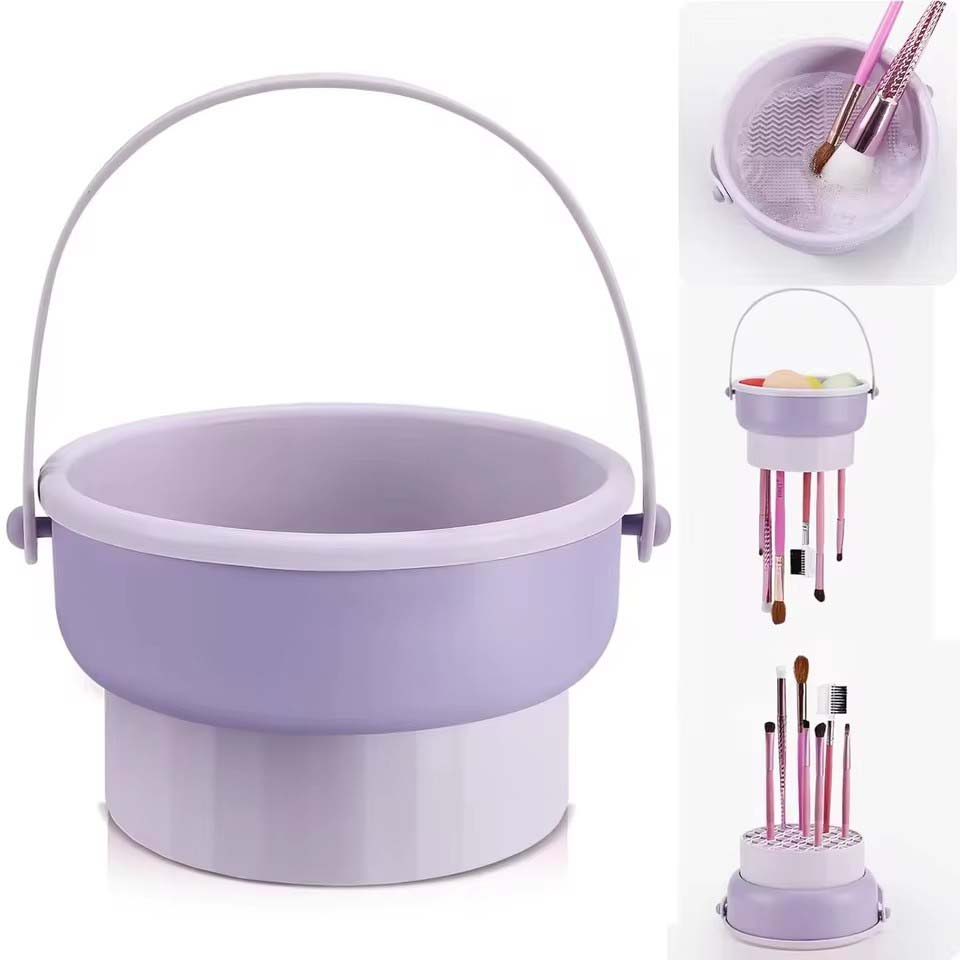Makeup Beauty Set - Make-up-Pinsel-Reinigungsschale Beauty-Egg-Reinigungswerkzeug Aufbewahrungsset Pinsel-Puderquaste Trockenreinigungs-Silikon-Trockenregal