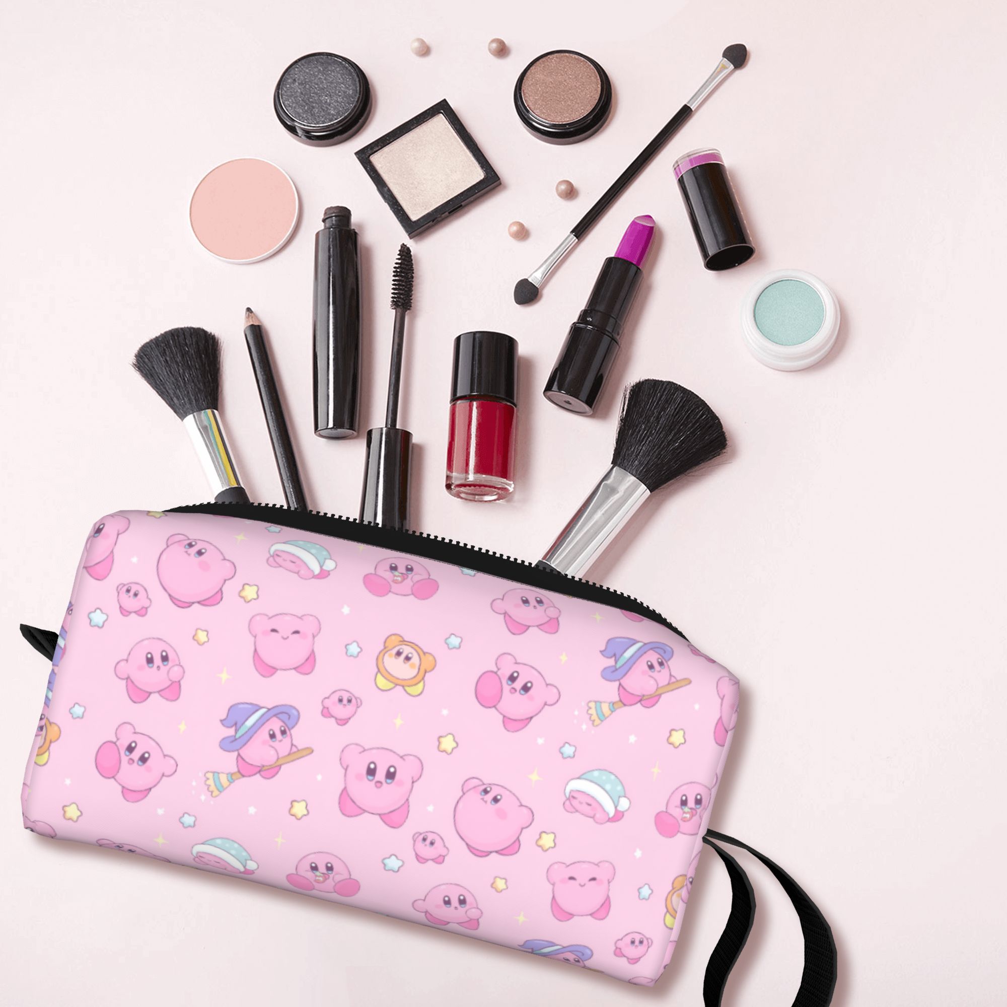 Beauty Makeup Game - Maßgefertigte Kawaii K-Kirbys Reise-Toilettentasche für Frauen
