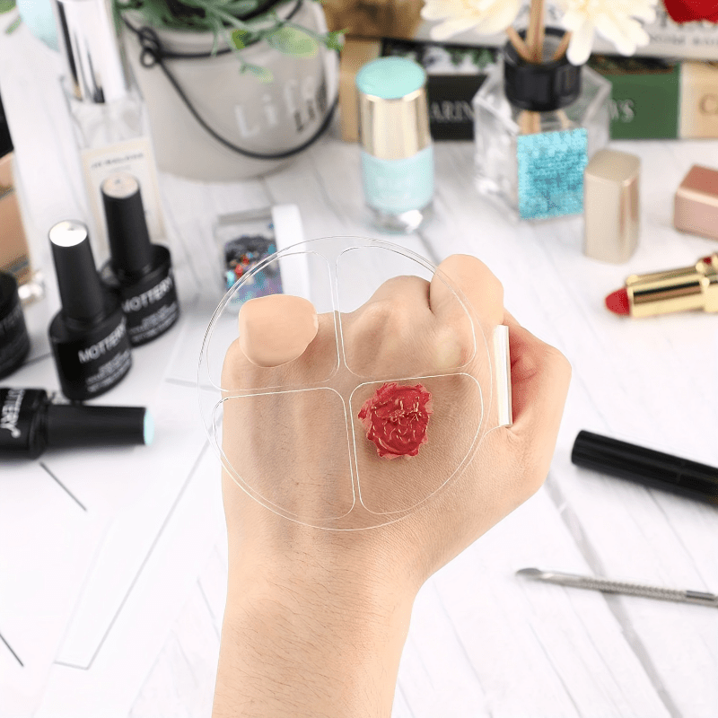 Beauty Makeup Tool - Runde Acryl-Farbmischplatte mit Vier Fächern, Flüssig-Foundation