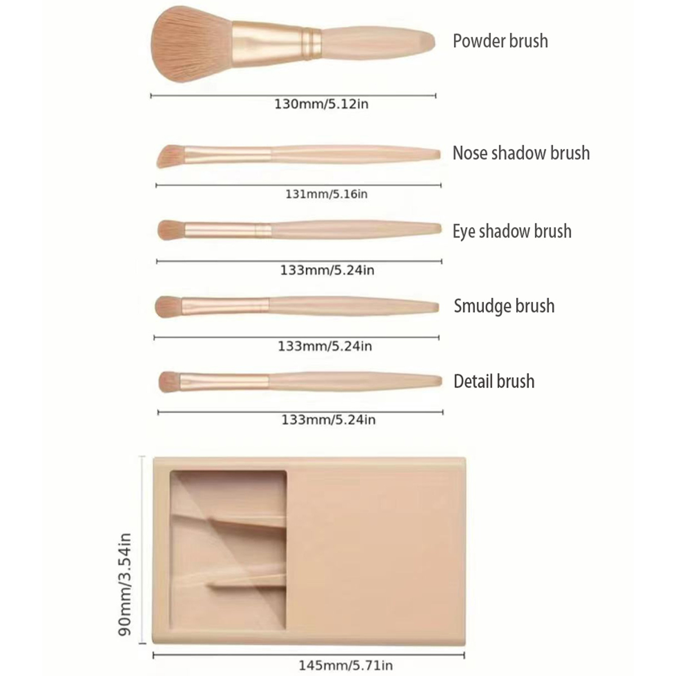 5-teiliges Kosmetikpinsel-Set  – Makeup Beauty Set Bewertung und Preis